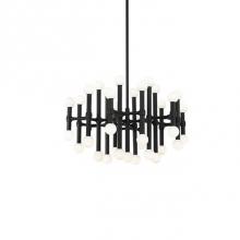 Kuzco CH96128-BL - Cast Aluminum Cylindrical StructureSpherical Opal Glass DiffusersPlated FinishUp And Down