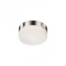 Kuzco FM2007-BN - Single Led Flush Mount Ceiling Fixture With Round White Opal Glass. Metal Details In Brushed