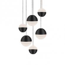 Kuzco MP10506-BK - Round Downward And Upward Light Led Multi-Pendant With Six Stratum Sphere Shaped Cast Aluminum