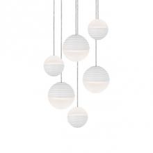 Kuzco MP10506-WH - Round Downward And Upward Light Led Multi-Pendant With Six Stratum Sphere Shaped Cast Aluminum