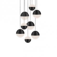 Kuzco MP10509-BK - Round Downward And Upward Light Led Multi-Pendant With Nine Stratum Sphere Shaped Cast Aluminum