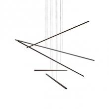 Kuzco MP18205-BK - Square Profile Linear Aluminum With Thin CablesInset Opal Polymeric DiffuserFinely Textured Plate