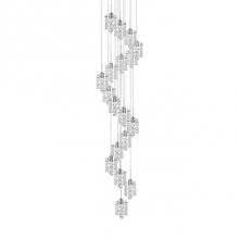 Kuzco MP2718-CH - Dazzling Round Eighteen Led Multi-Pendant With Each Pendant Having Rounded Square Clear Glass.