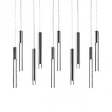 Kuzco MP7710-CH - Rectangular Ten Led Multi-Pendant With Two Different Styled Pendants In A Mixed Arrangement. Six