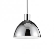 Kuzco PD1709-CH - Single Led Pendant With A Heavy Plated Metal Dome Shaped Shade Available In Brushed Nickel,
