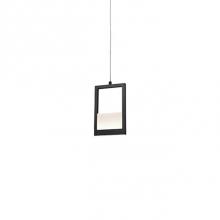 Kuzco PD31405-BK - Solid Aluminum Rectangular BorderInset Opal Polymeric Diffuser And Edge-Lit Translucent
