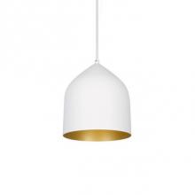 Kuzco PD9108-WH/GD - The Smooth Spun Metal Shade Is Available In Graphite Or White For This Modern Pendant But Add