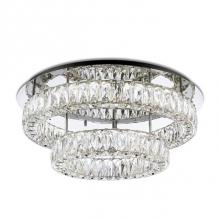 Kuzco SF7842 (4000K) - Two Tiered Led Semi-Flush Mount With Two Different Sized Rings. Each Crystal Ring Has Exquisite