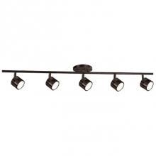 Kuzco TR10036-BZ - Modern Led Fixed Track Fixture With Five Die Cast Aluminum Heads And Frosted Glass Diffusers.