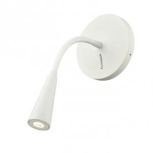 Kuzco WS18901-WH - Die-Cast Aluminum Lamp Head With Flexible Rubberized Stem. Circular Wall Mount Attachment. Finely