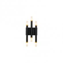 Kuzco WS19707-BK - Cylindrical Aluminum Arms Extend From Square Wall MountFinely Textured Powder-Coat FinishTapered