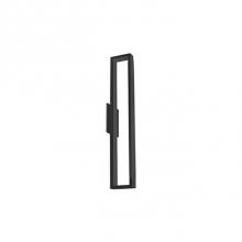 Kuzco WS24324-BK - Rectangular Machined Aluminum Heat-SinkLightly Textured Powder-Coat FinishInset Opal Polymeric