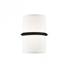 Kuzco WS63209-BK - Horizontal Plated Or Painted Steel Accent And Wall PlateExtruded Semi-Circular Opal Glass