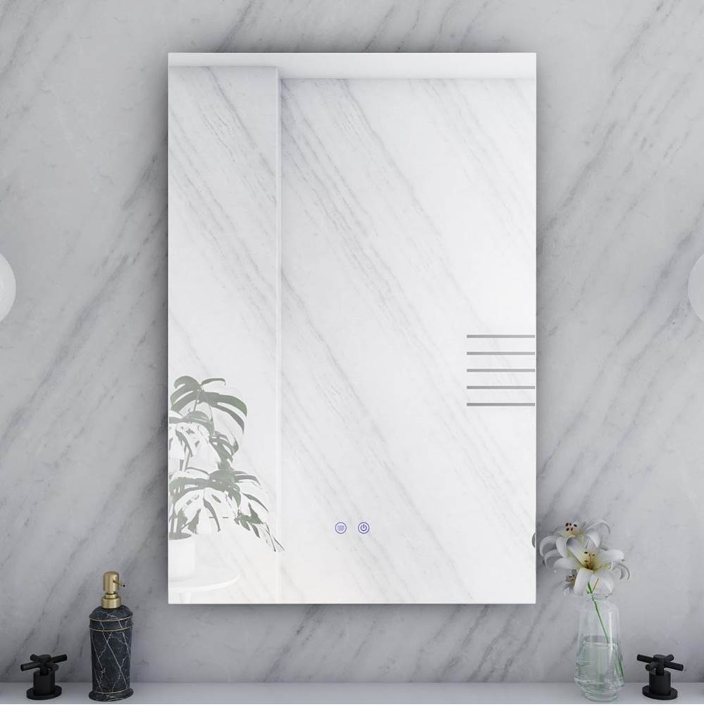 24 by 36 Inch Rectangle Lighted Mirror with Color Change & Anti-Fog