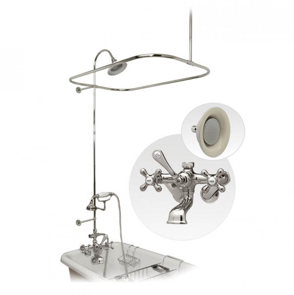 Tub Wall Mount Shower Kit with Classic Spout Faucet Wall Mount Shower Enclosure