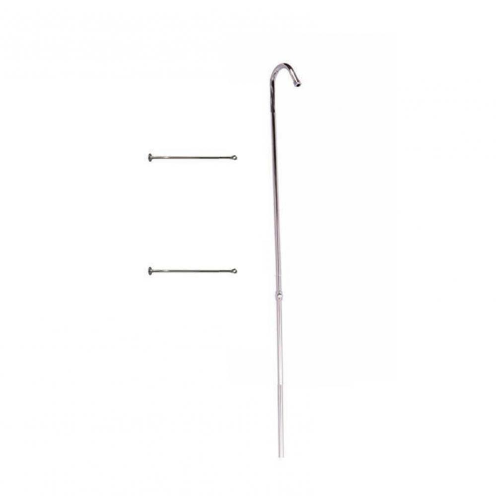 Shower Riser Pipe with Support Braces Shower Riser Pipe with Support Braces - Chrome
