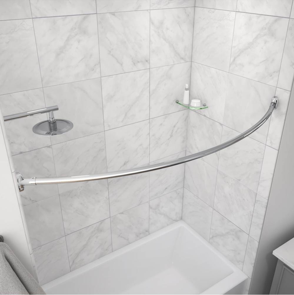 Single Curved Shower Curtain Rod