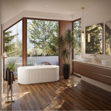 Maidstone 220VF67-8 - Vertical 67 Inch Acrylic Fluted Double Ended Freestanding Tub