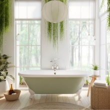 Maidstone 1201DE72-0-RESTFUL-PF - 72 Inch Cast Iron Double Ended Clawfoot Tub - No Faucet Drillings