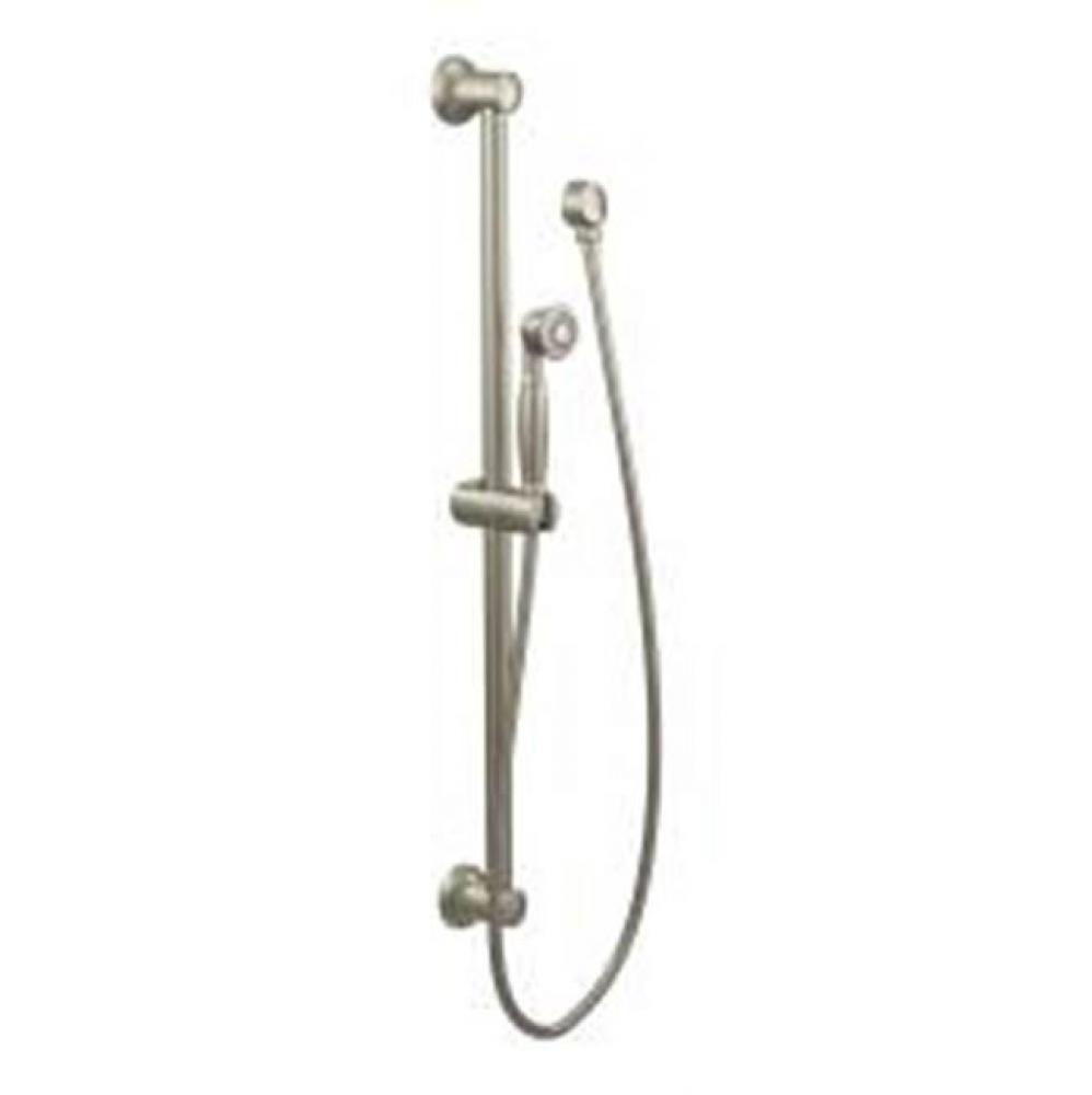 Brushed nickel eco-performance handshower handheld