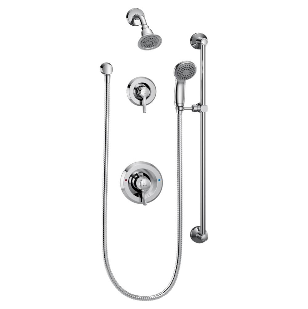 Commercial Single-Handle 1-Spray Shower Faucet with Diverter in Chrome