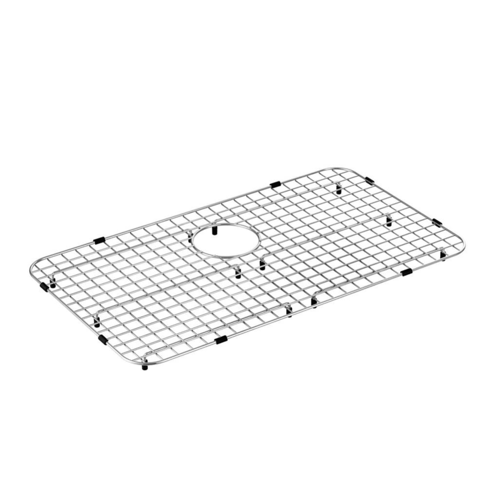 Stainless Steel Rear Drain Bottom Grid Sink Accessory 28-Inch X 16-Inch, Stainless