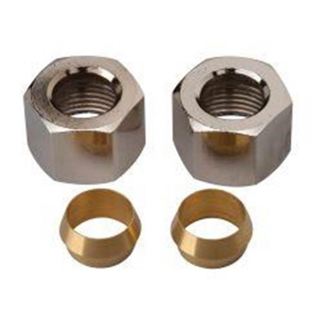 Nuts w/Rings,CP,3/8OD Comp.