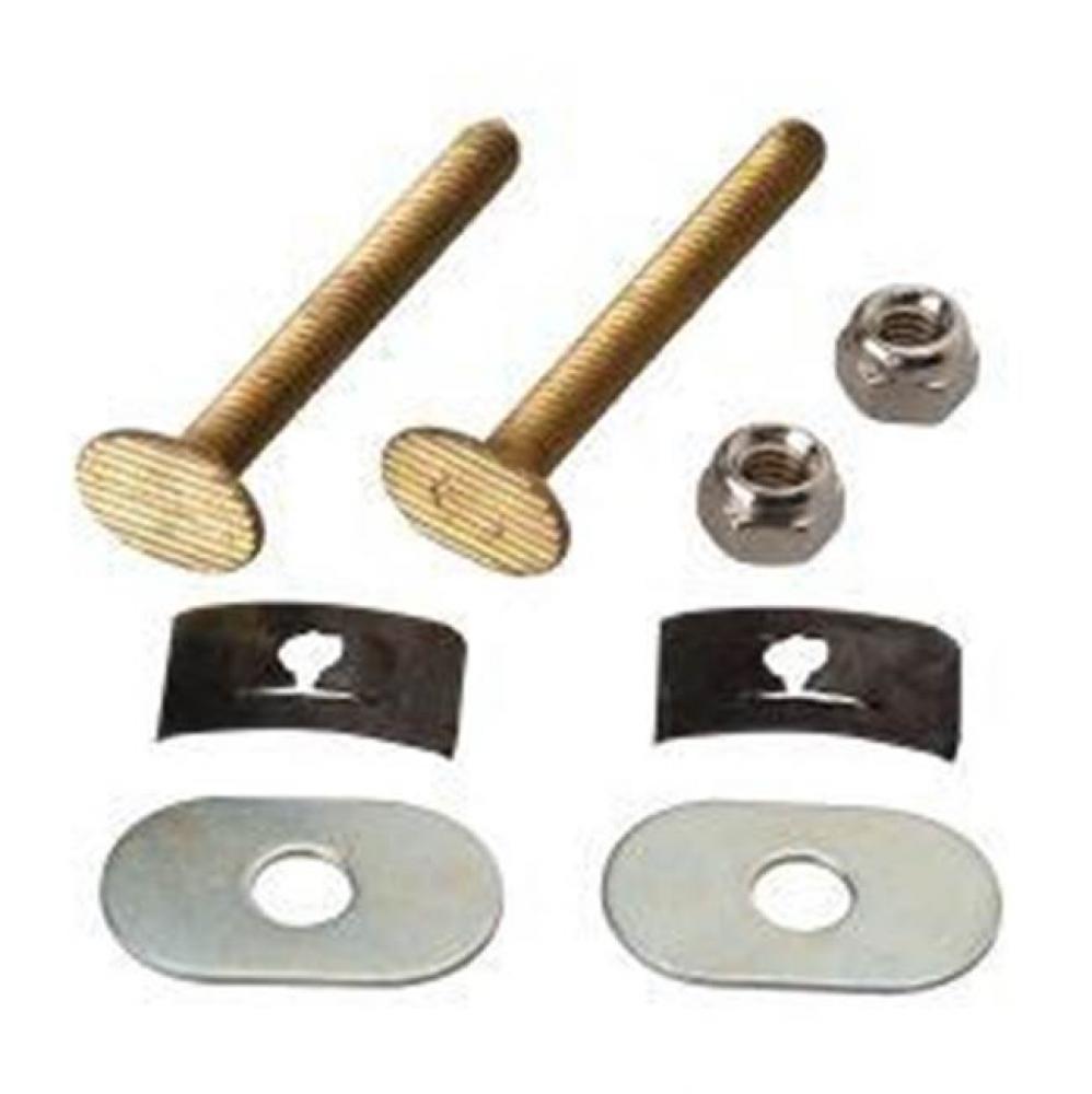 Toilet Bolts,Sld Br,1/4''x2-1/4