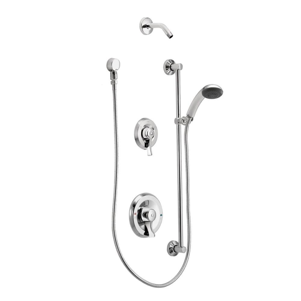 Commercial Posi-Temp Pressure Balancing Shower and Handshower Trim, Valve Required,s, Showerhead S