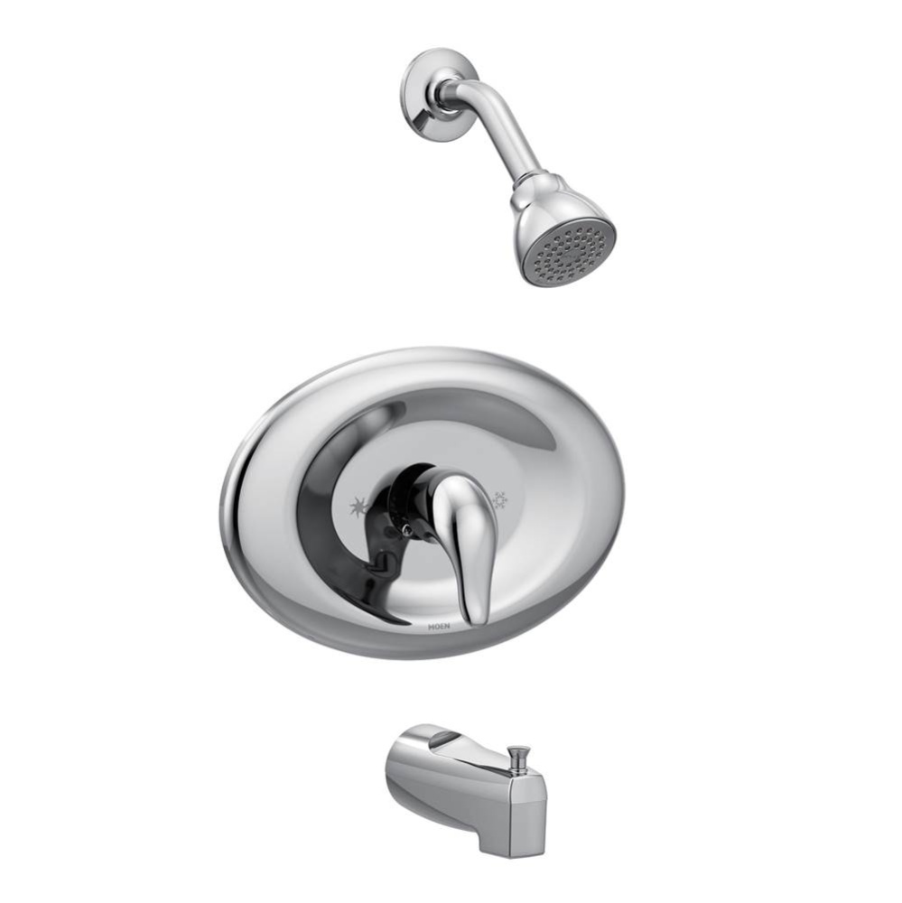 Chateau lever 1-Handle 1-Spray Tub and Shower Faucet Trim Kit in Chrome (Valve Not Included)