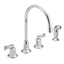 Moen Canada 8242 - COMMERCIAL WIDESPREAD KITCHEN FAUCET WITH SPRAYER, 8 IN., 2.2 GPM, LEVER HANDLES, CHROME