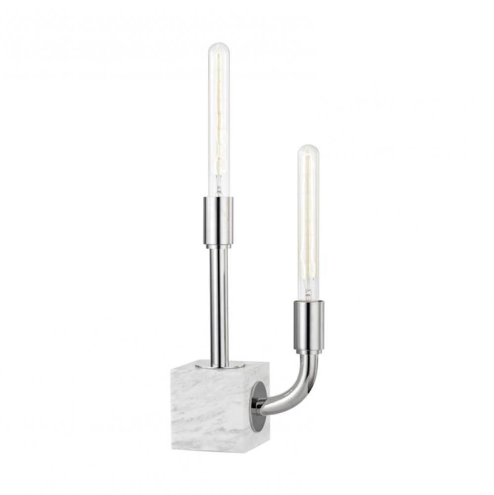 2 LIGHT TABLE LAMP WITH A MARBLE