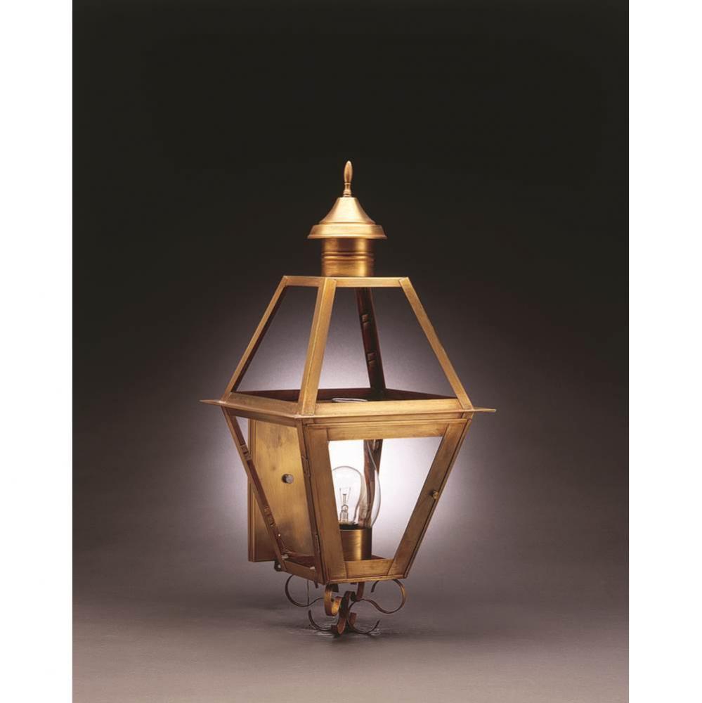 Wall Dark Antique Brass Medium Base Socket With Chimney Clear Glass