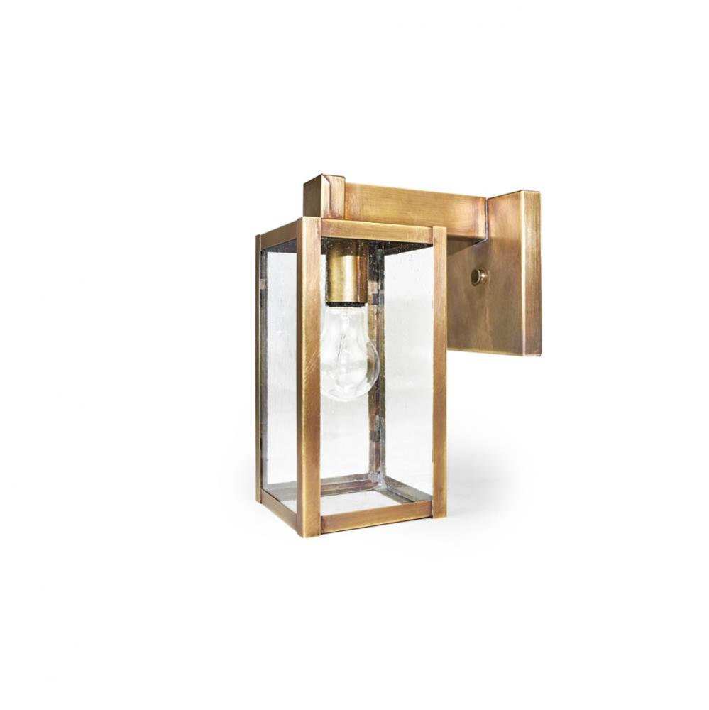 Uptown Small Wall Antique Brass Medium Base Socket Clear Seedy Glass