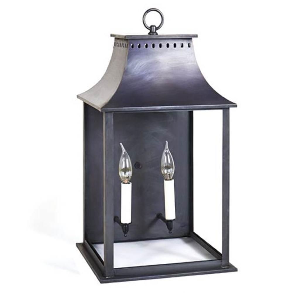 Wall Dark Brass 2 Candelabra Sockets Clear Glass