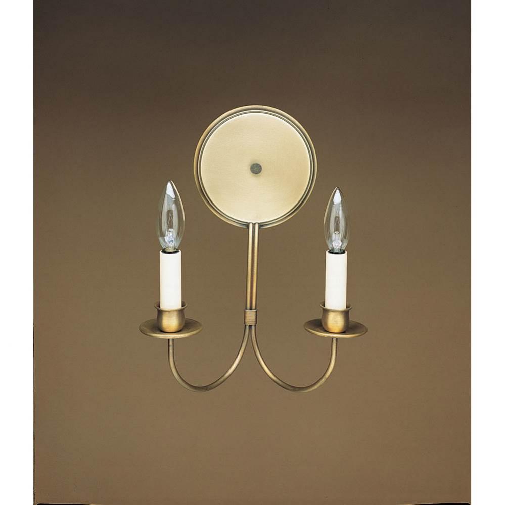 Wall Sconce 2 J-Arms Dark Antique Brass 2 Candelabra Socket