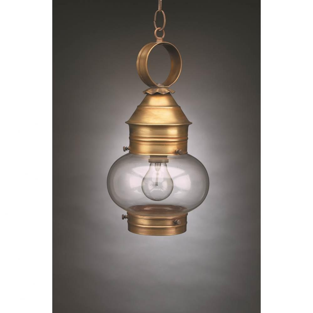 Onion Hanging No Cage Verdi Gris Medium Base Socket Clear Glass