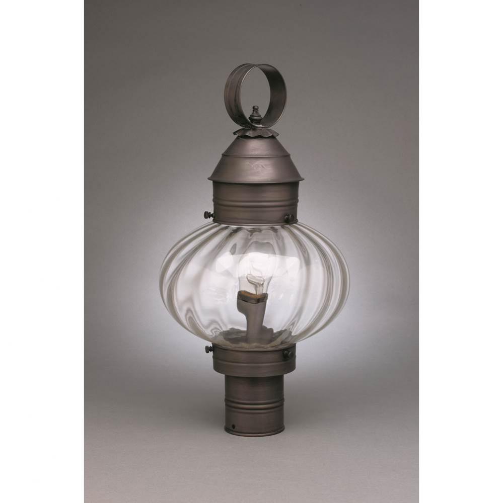 Onion Post No Cage  Verdi Gris Medium Base Socket Optic Glass