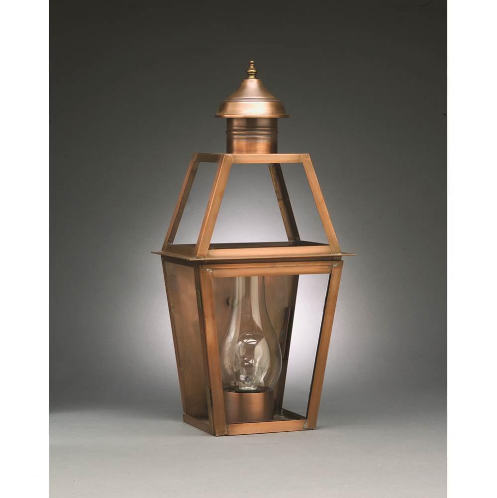 Tapered Wall Verdi Gris Medium Base Socket With Chimney Clear Glass