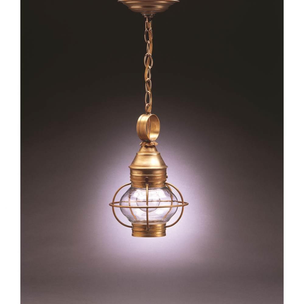 Caged Onion Hanging Verdi Gris Medium Base Socket Clear Glass