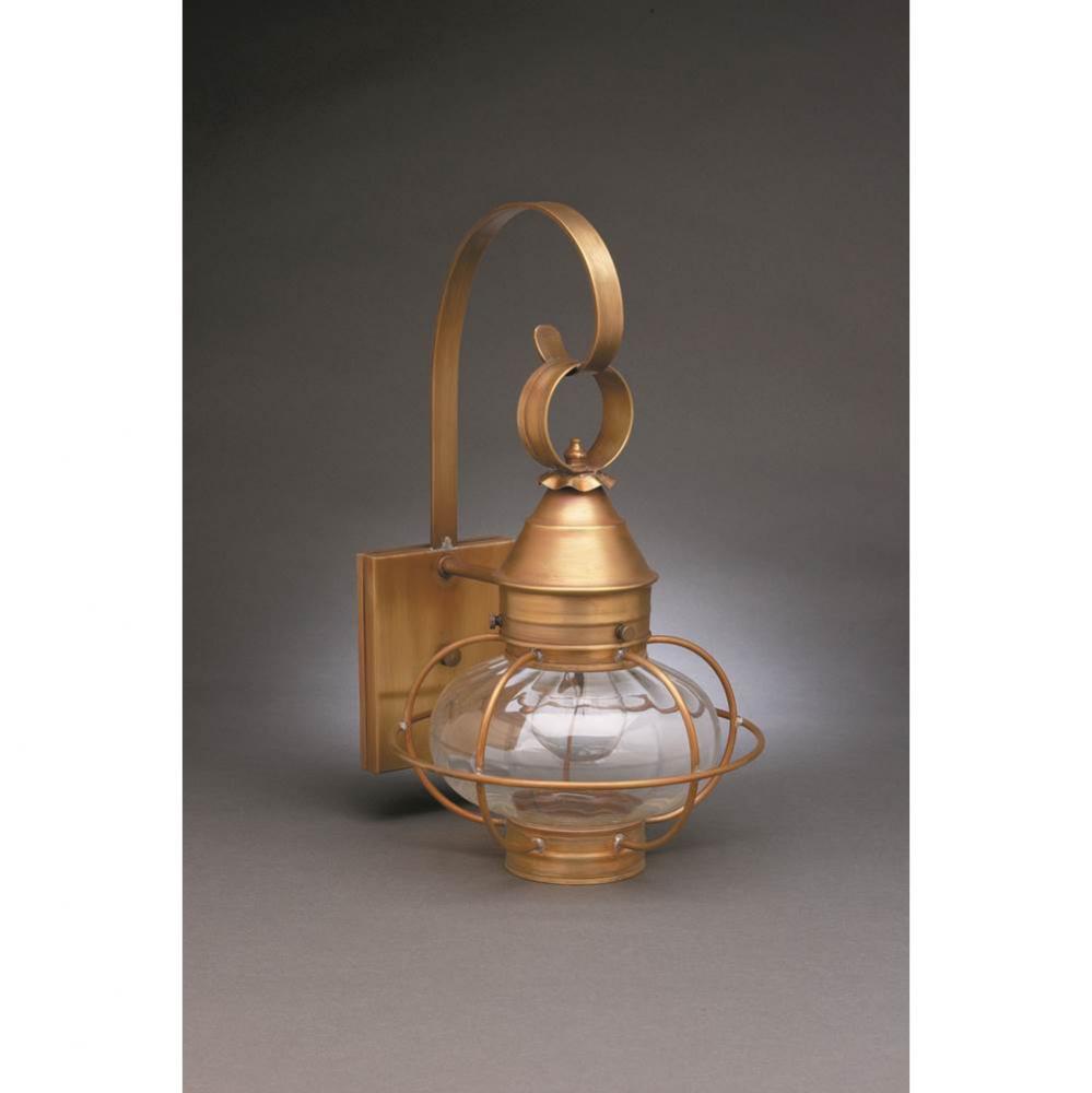 Caged Onion Wall Antique Brass Medium Base Socket Optic Glass
