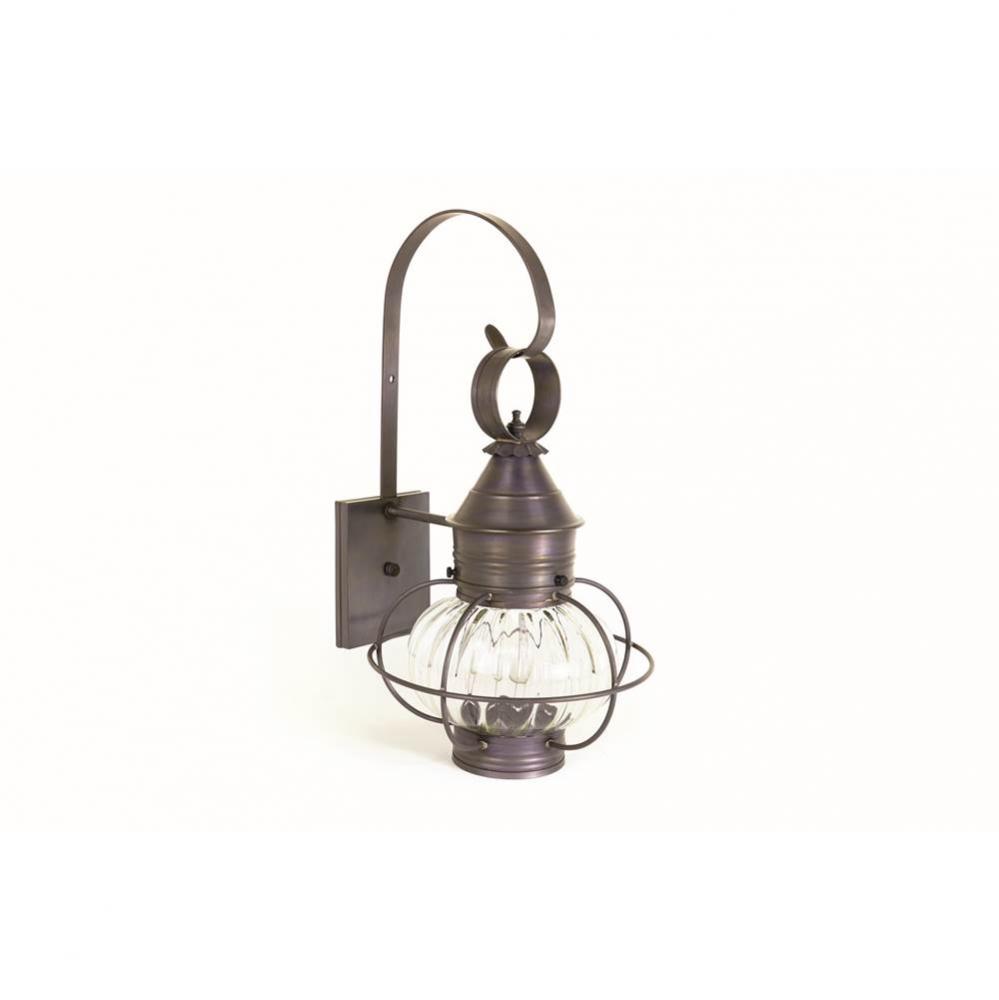 Caged Onion Wall Dark Brass Medium Base Socket Optic Glass