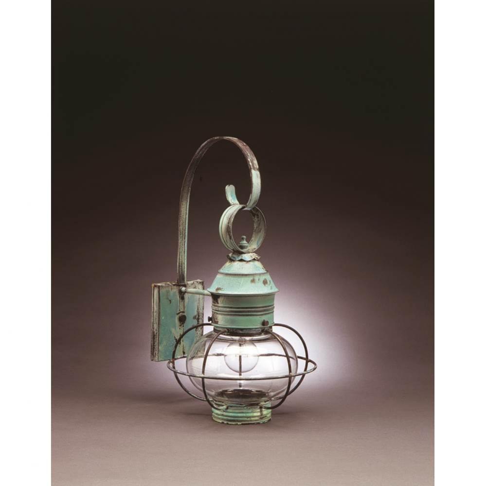 Caged Onion Wall Dark Antique Brass Medium Base Socket Clear Glass