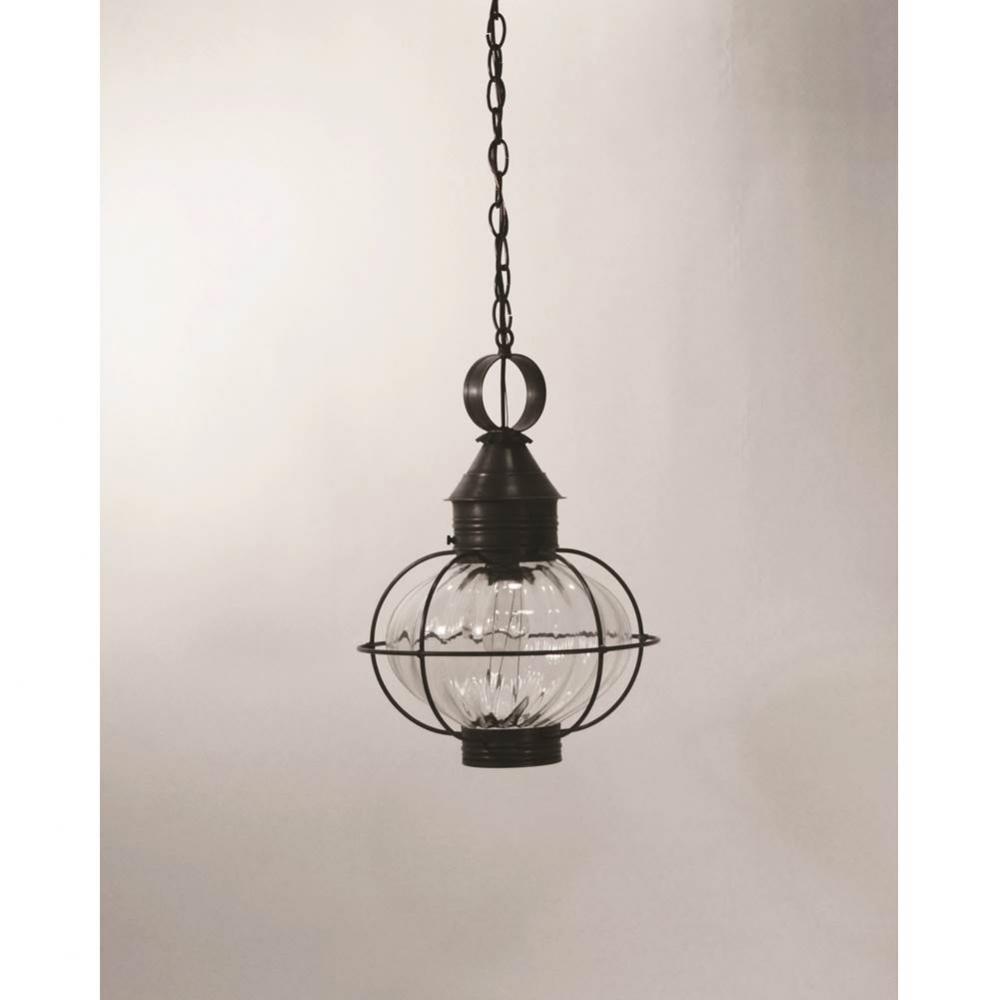 Caged Onion Hanging Verdi Gris Medium Base Socket Optic Glass