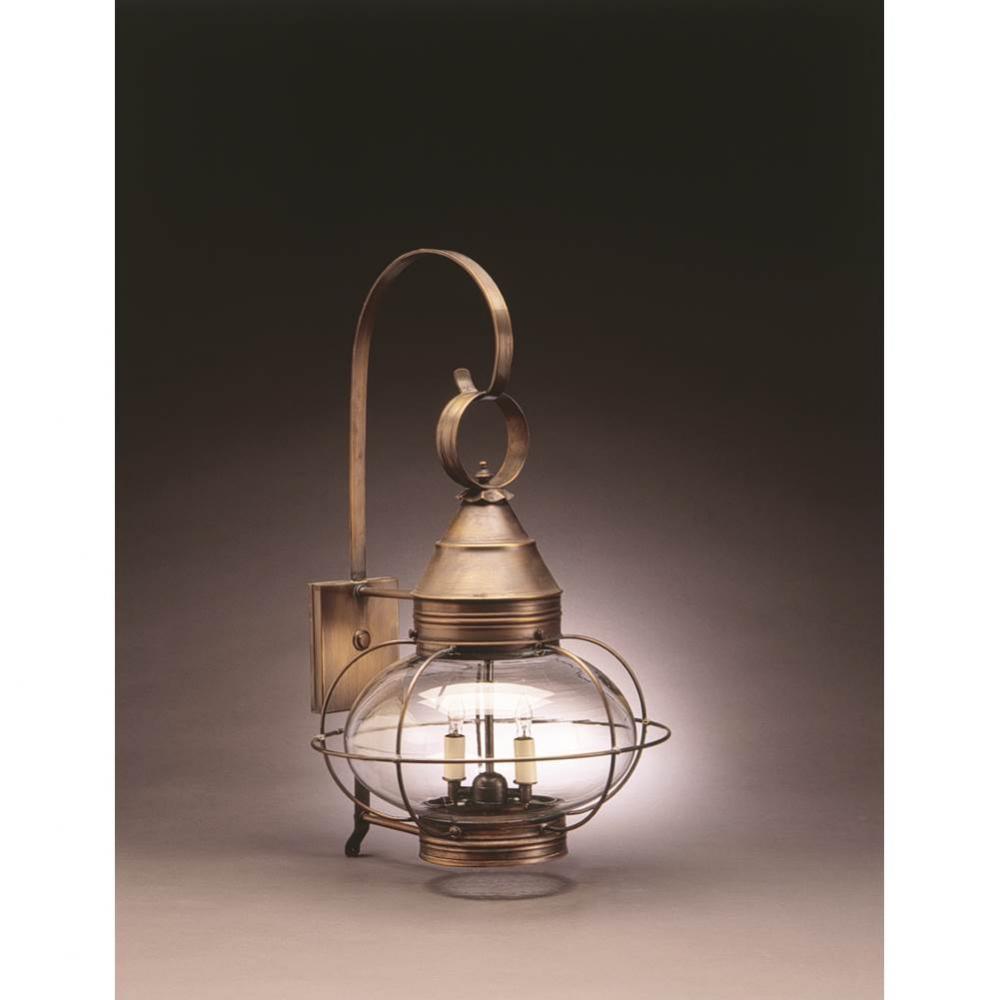 Caged Onion Wall Verdi Gris 2 Candelabra Sockets Clear Glass