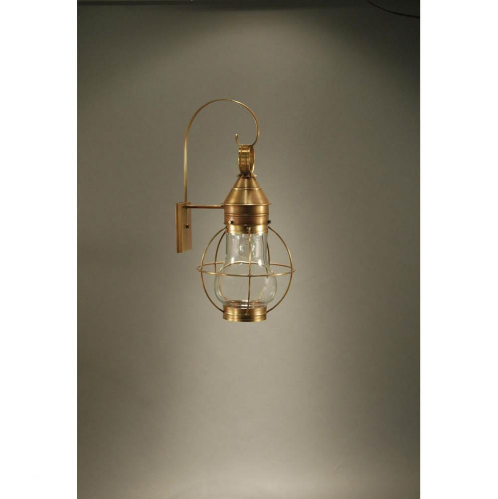 Caged Pear Wall Dark Antique Brass Medium Base Socket Clear Glass
