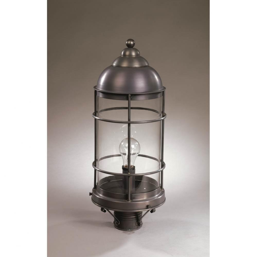 Nautical Post Dark Antique Brass Medium Base Socket Clear Glass