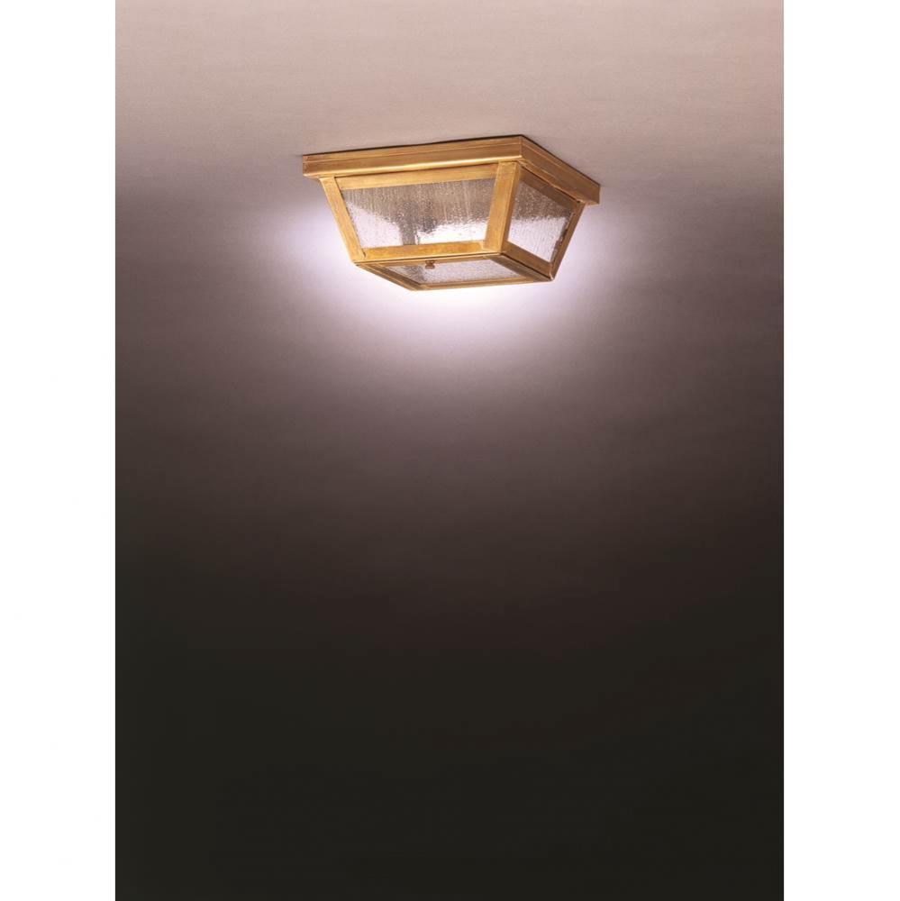 Flush Dark Brass Medium Base Socket Seedy Marine Glass