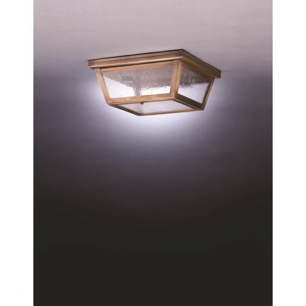 Flush Dark Brass 2 Medium Base Sockets Seedy Marine Glass