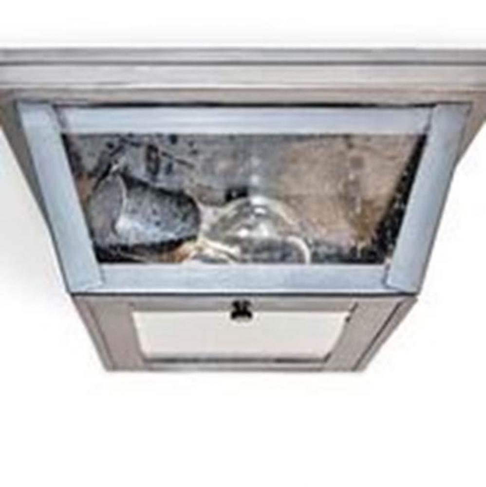 Flush Dark Brass 2 Medium Base Sockets Clear Seedy Glass